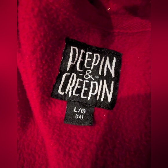 Peepin And Creepin Red Ninja Full face mask hoodie! Youth Size large 14 - Picture 4 of 7